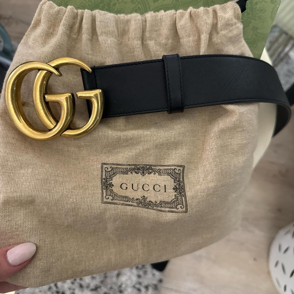 Gucci Black Leather Belt